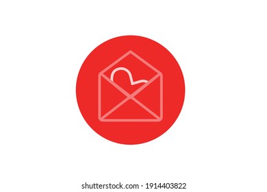 Valentine Icon Love Letter Line Color