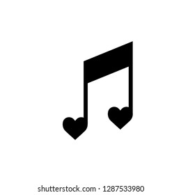 Valentine icon : Music sing vector logo template.