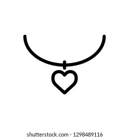Valentine icon : Necklace and heart gem.