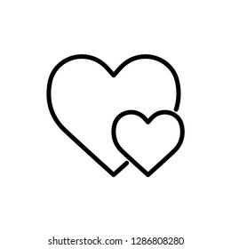 Valentine icon : Romantic Heart Icon vector flat design in trendy style for Marriage Celebration.