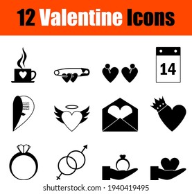 Valentine Icon Set. Cute and Smooth Glyph Design. Fully editable vector illustration. Text expanded.