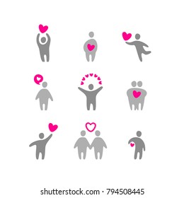 Valentine icon set. Design template. Vector illustration.