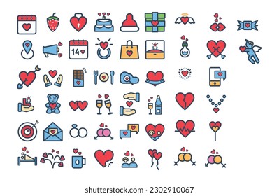 valentine icon set draw artwork daily work art design illustration vector
