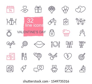 Valentine icon set. Happy valentine day related icons
