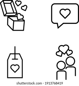 Valentine icon set. Happy valentine day related icon in white background simple design for graphics, logos, websites, social media, UI, mobile apps, EPS10