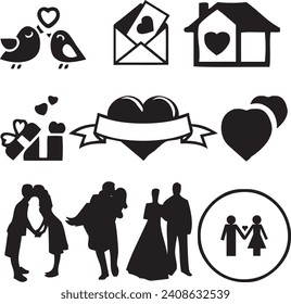 valentine icon set. happy valentine day related icon 
