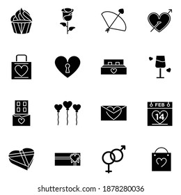 valentine icon set solid style vector, for your design web UI,UX.