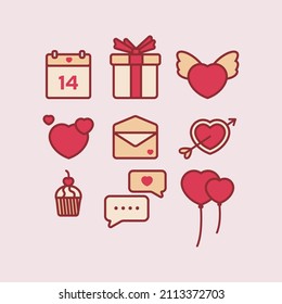 Valentine icon set vector illustration