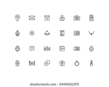 conjunto de iconos de san valentín, Ilustración vectorial