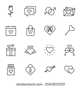 Valentine icon set vector illustration