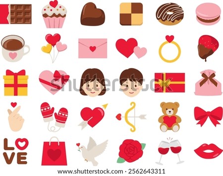 Valentine icon set vector illustration