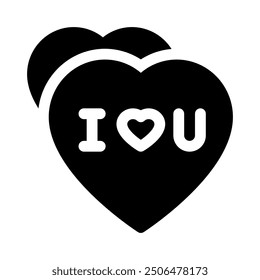 valentine icon with style glyph