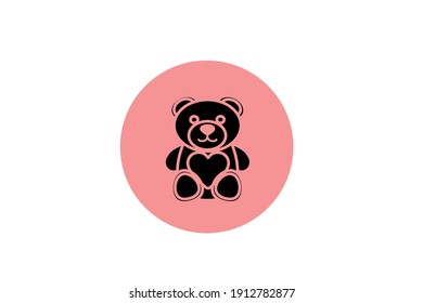 Valentine Icon Teddy Bear Solid Color 