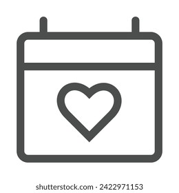 Valentine icon thin line style in vector format