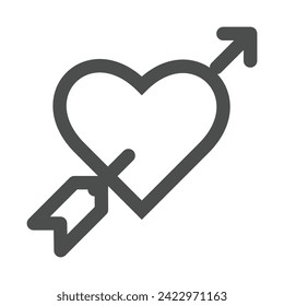 Estilo de línea delgada de icono de San Valentín en formato vectorial
