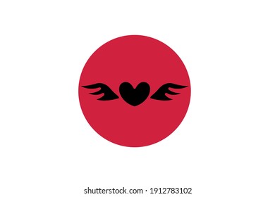 Valentine Icon Wing Heart Solid Color 