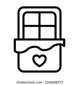 Valentine icons, bold line style. Valentines day signs and love symbols