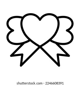 Valentine icons, bold line style. Valentines day signs and love symbols