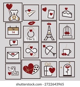 Valentine Icons Pack Creative Illustrations