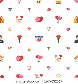valentine icons pattern seamless. Included editable flat love, dating, flower basket, Valentines Day, rose, balloons, girlfriend, cupid angel icons. valentine icons for web and mobile.