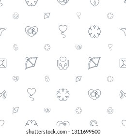 valentine icons pattern seamless white background. Included editable line heart baloons, hand with heart, heart lock, gear bow icons. valentine icons for web and mobile.