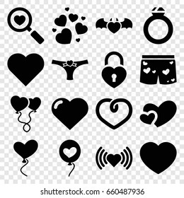 Valentine icons set. set of 16 valentine filled icons such as heart 