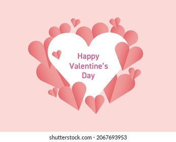 Valentine image illustration wrapped in many heart marks