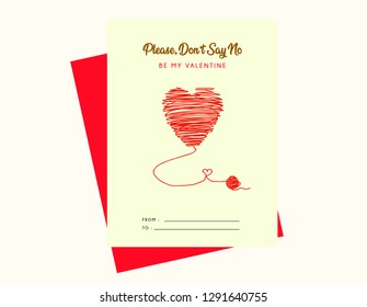 valentine invitation card with envelope isolated background vector