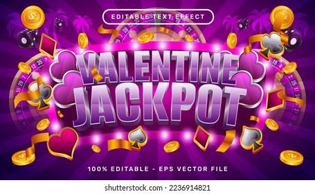 valentine jackpot 3d text effect and editable text effect