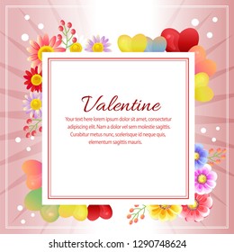 valentine jelly heart decoration square text