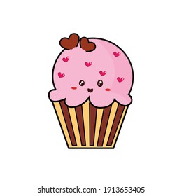 Valentine Kawaii Cute Cup Cake Love Fill Line