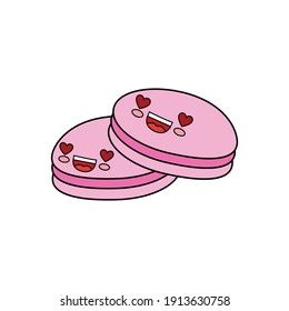 Valentine Kawaii Cute Macaron Fill Line