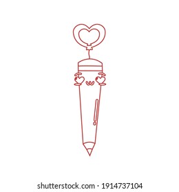 valentine kawaii pencils Color Lines