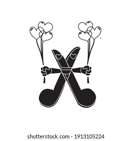 Valentine Kawaii scissor Solid design