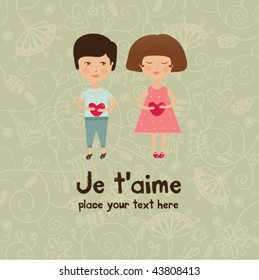 valentine kids greeting card