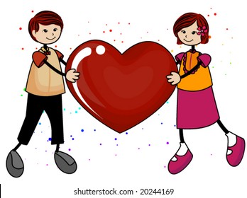 Valentine Kids - Vector
