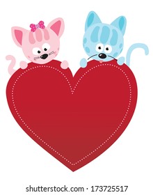 Valentine kitties vector