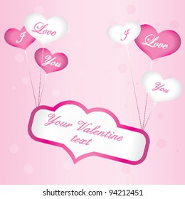 valentine label with baloons