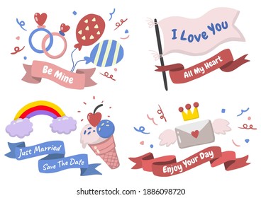 Valentinetikett Vectorlogo für Banner, Poster, Flyer