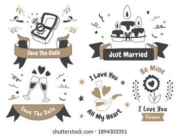 etiqueta de San Valentín Logotipo vectorial para banner, afiche, volante