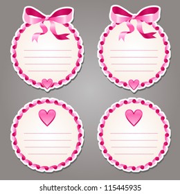 Valentine labels set vector illustration