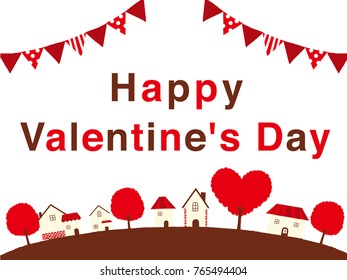 Valentine landscape and flag