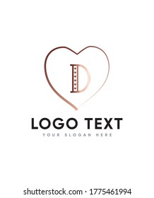 The Valentine letter type D logo template, Vector logo for business and company identity 