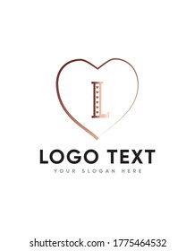 The Valentine letter type L logo template, Vector logo for business and company identity 