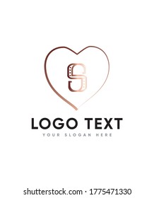 The Valentine letter type S logo template, Vector logo for business and company identity 