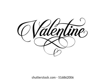 Valentine Lettering with Swirls