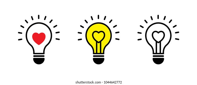valentine light bulb vector