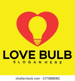 Valentine light bulb vector.bulb logo design.