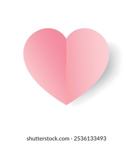 Valentine Light Pink heart icon. Love Illustration Vector Heart shape Isolated on white background.