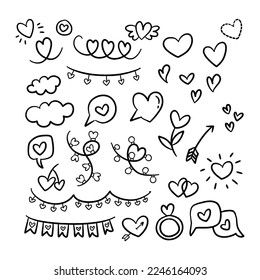 Valentine Line Doodles for Decoration